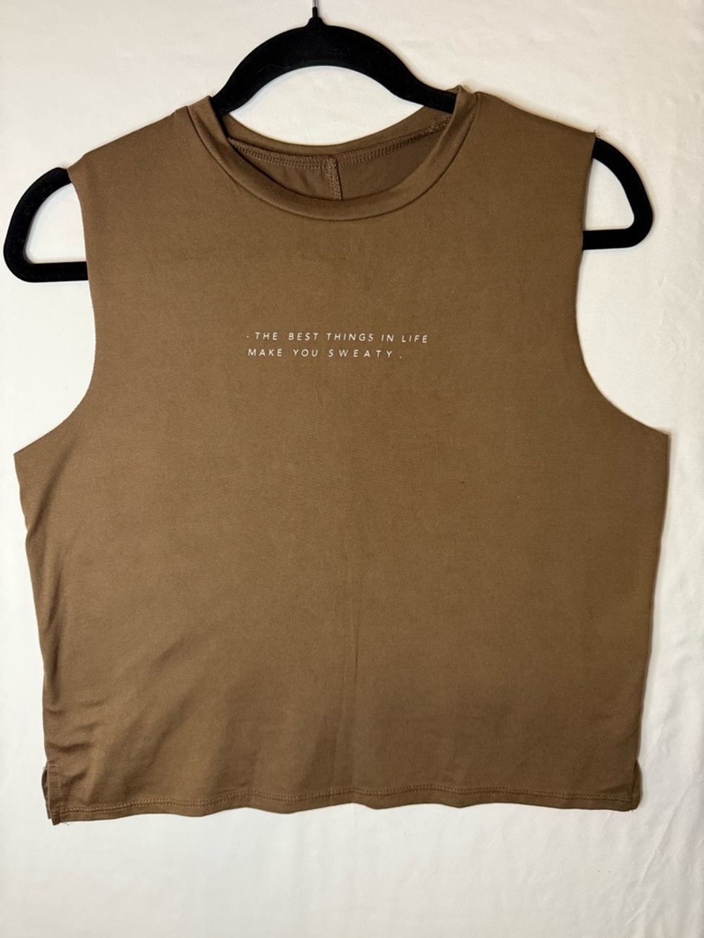 Women's Brown Sleeveless Graphic Tank Top